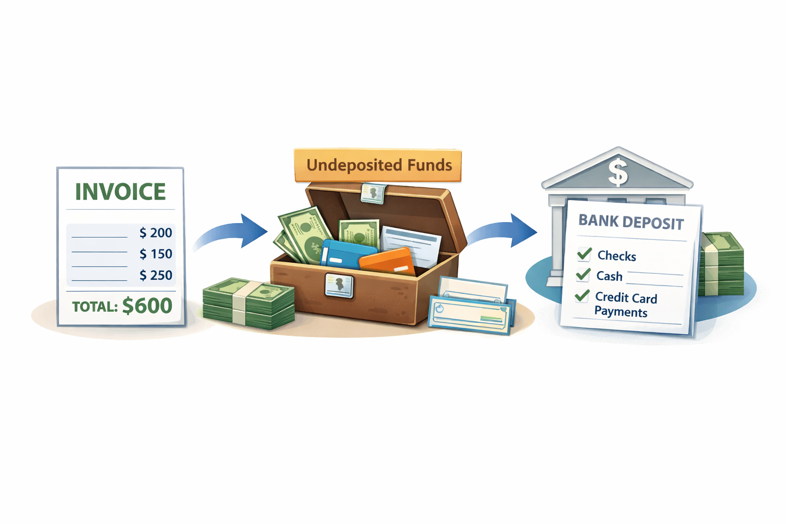 Инвойсы и депозиты в QuickBooks